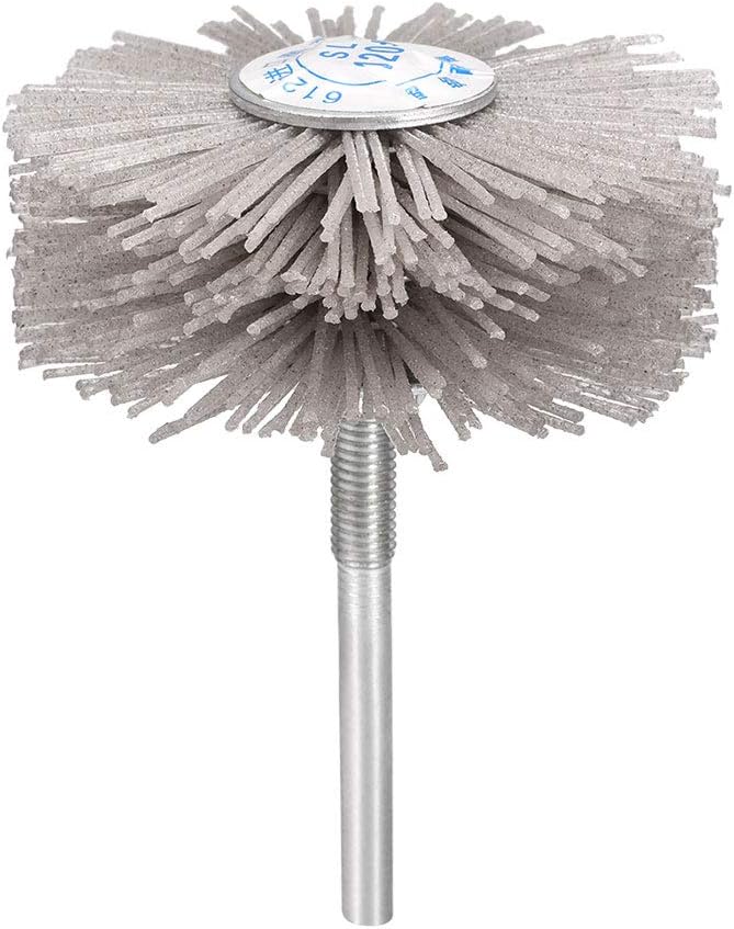 Abrasive Nylon Wheel Brush 120 Grits with 1/4 Inch Shank for Polish Grinder