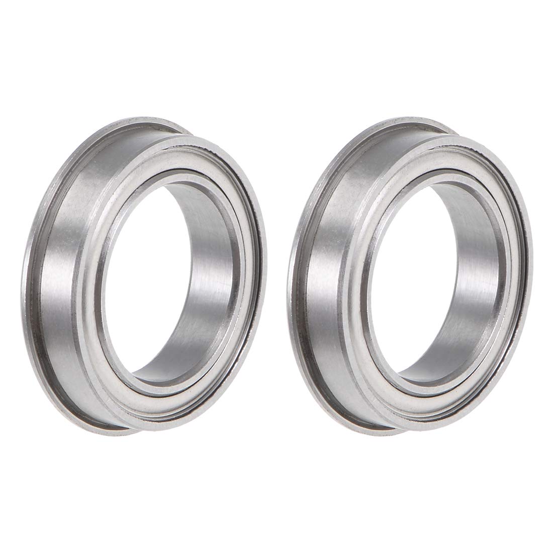 F6701ZZ Flange Ball Bearing 12x18x4mm Shielded Chrome Bearings 2pcs
