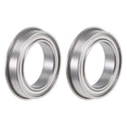 F6701ZZ Flange Ball Bearing 12x18x4mm Shielded Chrome Bearings 2pcs