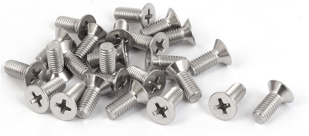M5x12mm 316 Stainless Steel Countersunk Phillips Machine Screws Bolts 25 Pcs