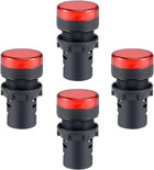 4Pcs Red Indicator Light AC/DC 24V, 22mm Panel Mount, for Electrical Control Panel, HVAC, DIY Projects