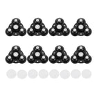 8Pcs Mini Self Adhesive Caster Wheels, 2.48" x 2.48" 360° Rotation Swivel Wheel Small Rolling Ball Casters for Small Appliances Storage Box Trash Can - Nylon Beads (Black)