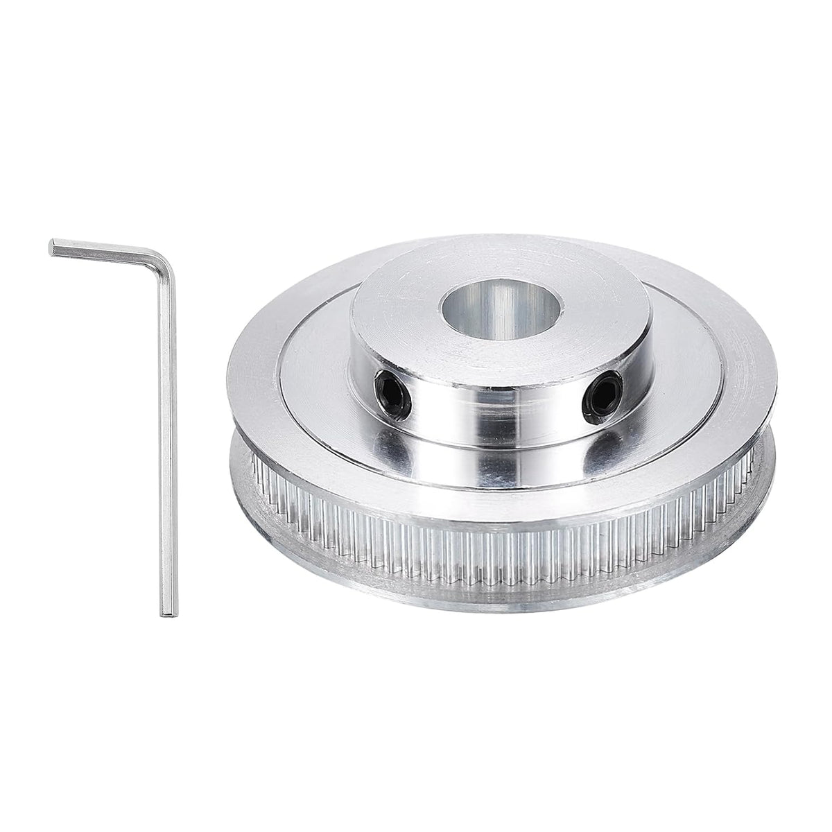 GT-2 Pulley Synchronous Wheel 80 Teeth 12mm Bore, Fit with 6mm Width Belt, Aluminum Alloy Timing Pulley Wheel with a Wrench for 3D Printer, CNC Machine