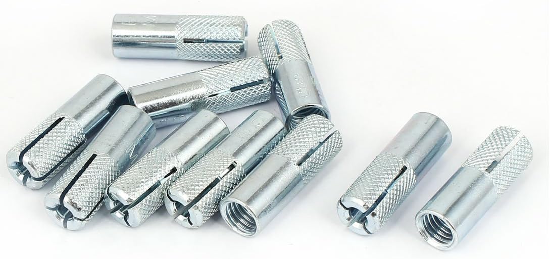 M8 x 30mm Female Threaded Expansion Bolt Sleeve Anchors Tool 10 Pcs