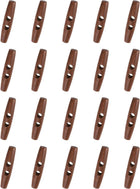20 Pcs Wood Sewing Toggle Buttons, 80mm/3.15" 2 Holes Olive Shape Wood Sewing Horn Toggle Buttons for DIY Coat Clothing Accessories Clothes Decorative, Mahogany Color