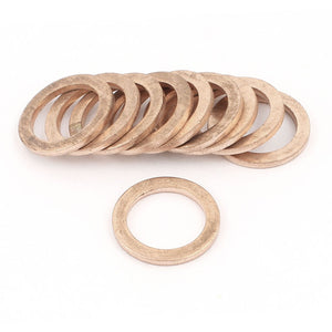 10Pcs 12mmx17mmx1.5mm Copper Crush Washer Flat Gasket Fitting