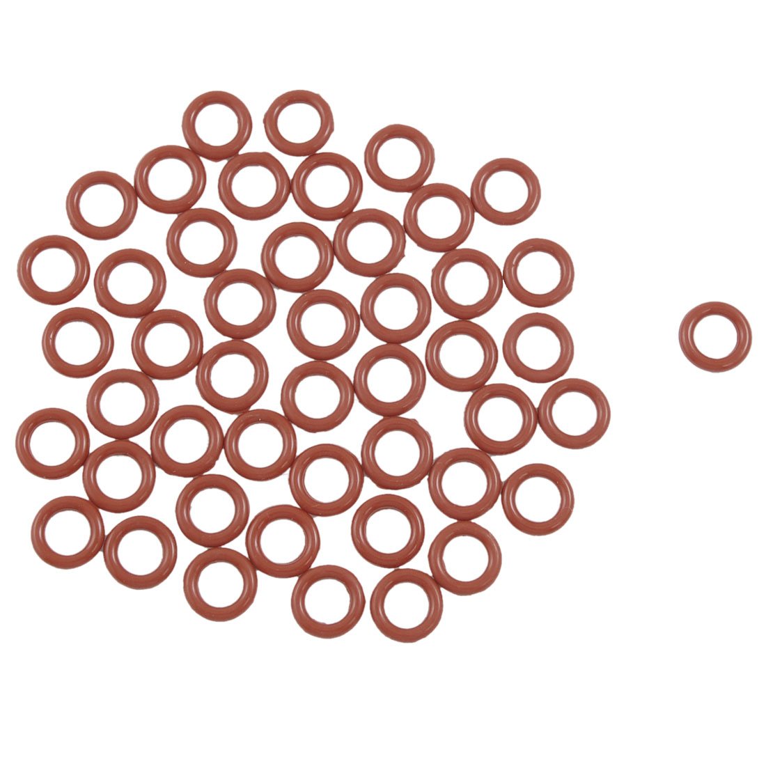 50 Pcs 12mm x 2.5mm x 7mm Dark Red Silicone O Rings Oil Seal Washers Gasket