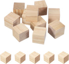 10 Pcs Wooden Blocks, 1.4 Inch Square Natural Wooden Block Unfinished Wood Cube for DIY Craft Art Project Painting Decoration, Natural