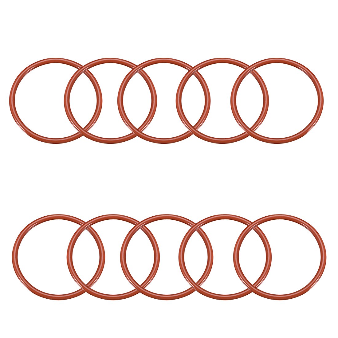 Silicone O-Ring, 58mm OD, 51mm ID, 3.5mm Width, VMQ Seal Rings Gasket, Red, Pack of 10