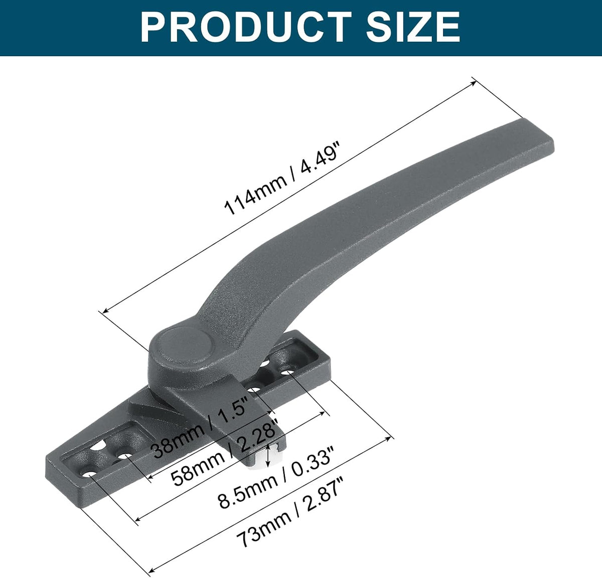1Pcs Uchwyt blokujący do okna drzwiowego, Uchwyt blokujący z aluminium cynkowego, Grasp Grip Prawa Ręka do Okna, Biały