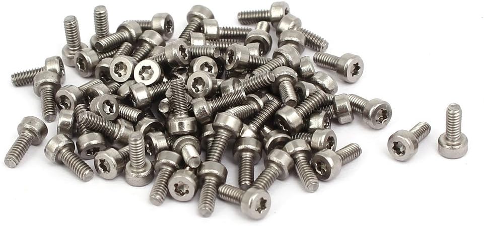 M2x5mm Thread T6 Torx Drive 304 Stainless Steel Torx Socket Head Cap Screw 80pcs