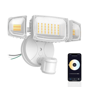 LinkMejor 65W WiFi Smart Flood Lights Outdoor Motion Sensor, App and Voice Control Security Light with Timer, 2700K-6500K, IP65 Waterproof Motion Detector Floodlight Work with Alexa/Google for Yard