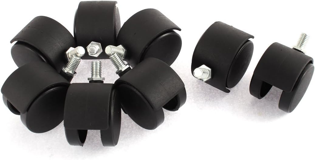 Office Chair 10mm Thread Stem 2 Inch Dia Swivel Caster Wheels 8 Pcs