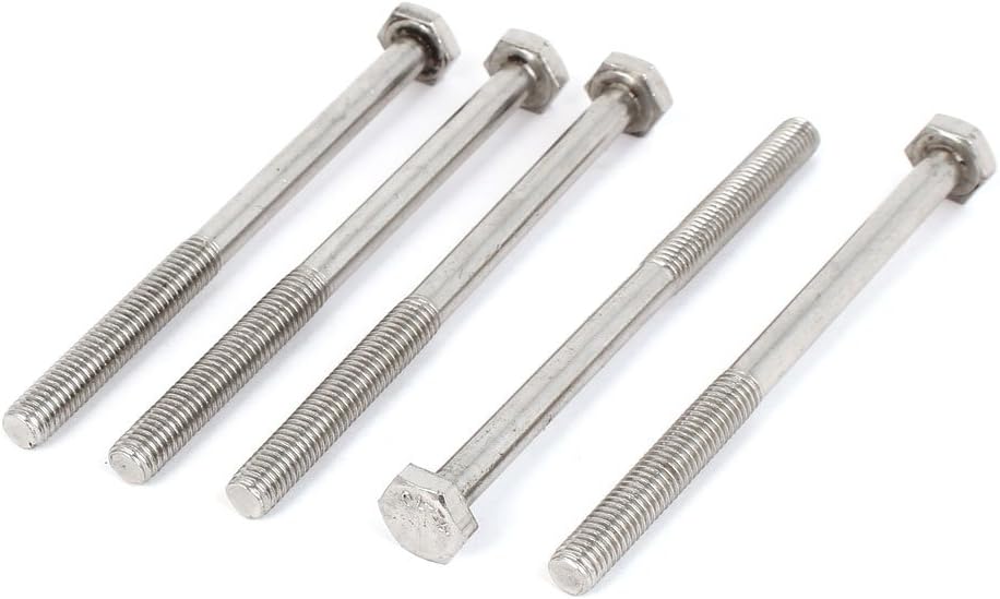 a16041800ux1455 Screw M8x110mm Hex Head Metal Screw Threaded Bolt 5Pcs