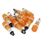 10 Pcs AC/DC 24V 2 Terminals Yellow Light Signal Threaded Indicator Lamp