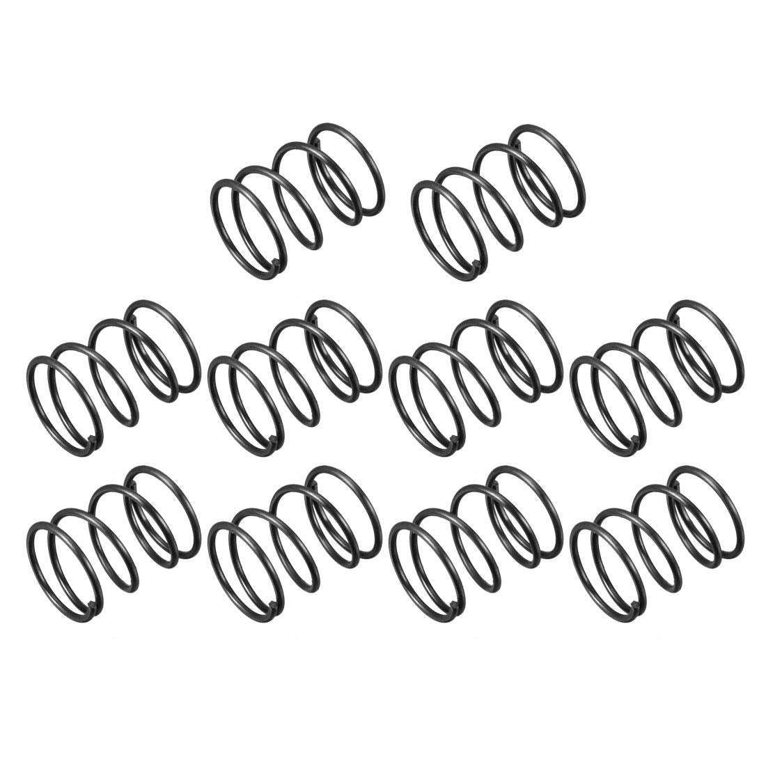 Compression Spring - 1.2mm Wire Dia, 16mm OD, 20mm Free Length Spring Steel Extension Spring,Black,10Pcs