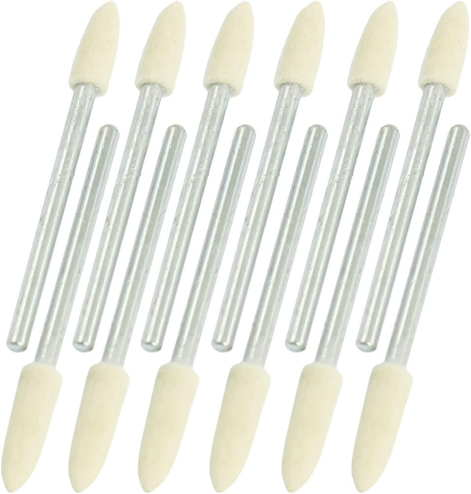 12 Pcs Polishing Tool 4mm Cone Felt Bobs 3mm Shank for Power Drill
