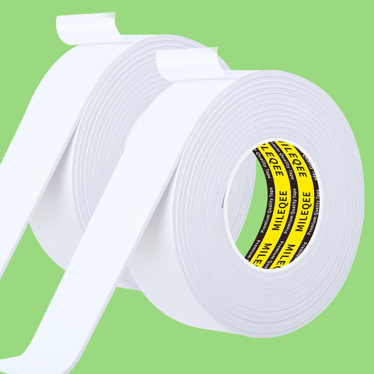 LinkMejor Nastro Schiuma Unilaterale EVA Bianco, 2Pack x 2in x 16.4FT