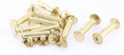 Screw Post Female 5x20mm Belt Buckle Binding Bolts Leather Fastener Brass Tone 10 Sets