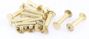 Screw Post Female 5x20mm Belt Buckle Binding Bolts Leather Fastener Brass Tone 10 Sets