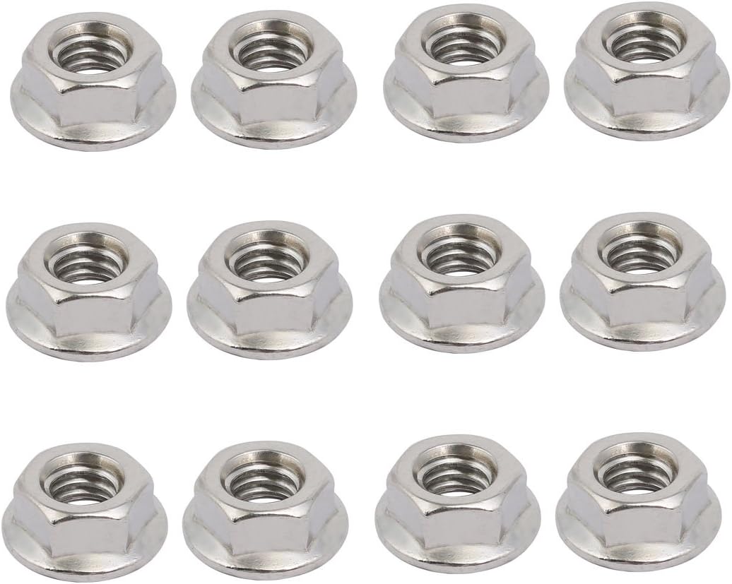 12pcs 5/16"-18 UNC Thread 304 Stainless Steel Hex Serrated Flange Nut Fastener