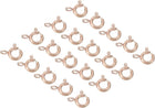 Spring Ring Clasps, 20Pcs 6mm Stainless Steel Round Close Spring Ring Clasps Connectors for DIY Necklace Bracelets Jewelry Making, Rose Gold