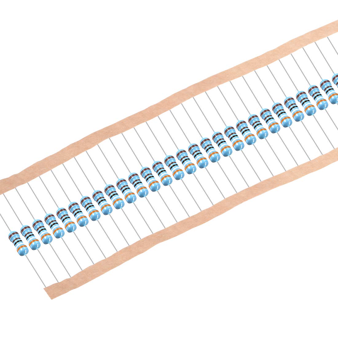 50Pcs 3.9K Ohm Resistor, 1/2W 1% Tolerance Metal Film Resistors, Lead, 5 Bands for DIY Electronic Projects and Experiments