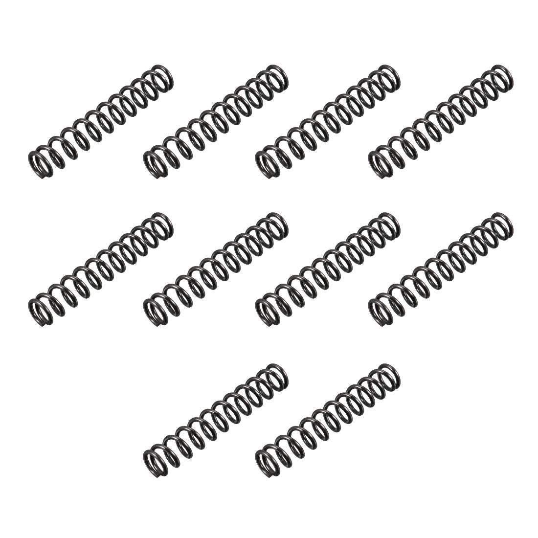 Compression Spring - 1.2mm Wire Dia, 8mm OD, 45mm Free Length Spring Steel Extension Spring,Black,10Pcs