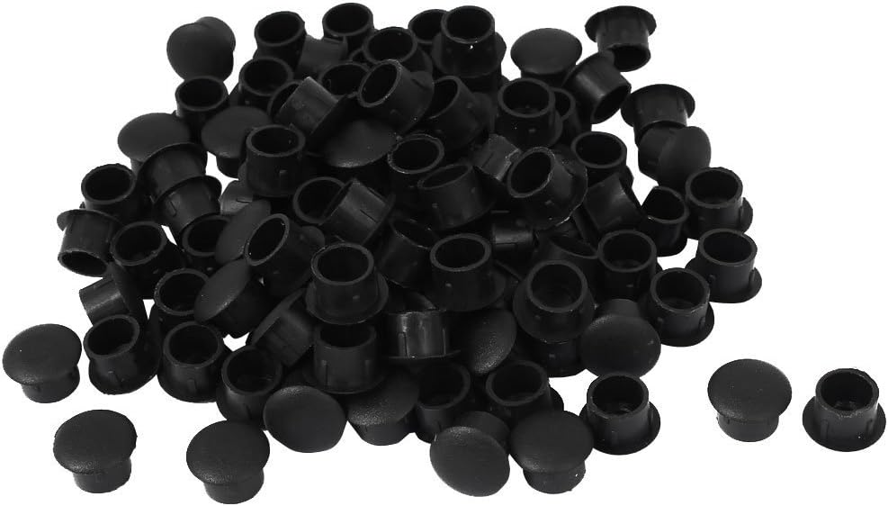 100 Pcs Plastic Furniture Cap Screw Covers for 10mm Dia Hole Black
