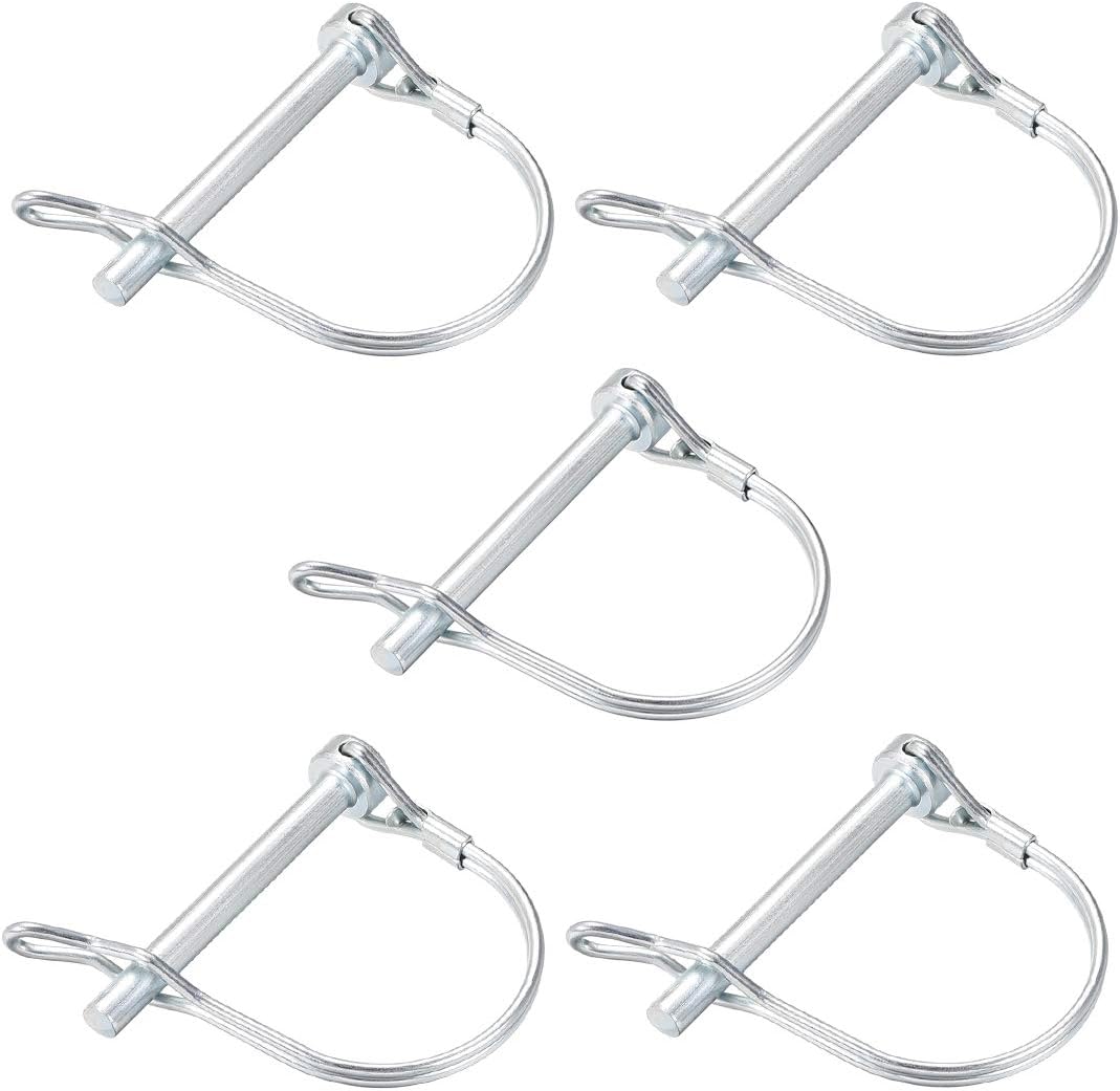 Shaft Locking Pin w Ear - 6mm x 55mm Coupler Pin for Farm Trailers Wagons Lawn Garden in Arch Round 5Pcs