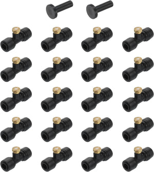 20Pcs Set Duze Nebulizare, Duză Nebulizare Bronz 10/24 UNC 0.4mm cu Conectoare Duze Nebulizare pentru Tubing PE PU 1/4 Inch pentru Sistem de Răcire Outdoor