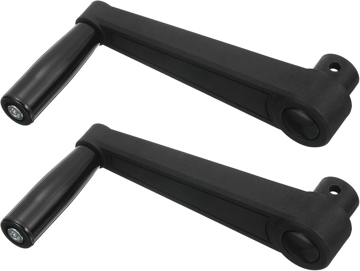 2Pcs 16x192mm (Dia x L) Revolving Handwheel Machine Handle, Universal Lathe Crank Grip Replacement for Industry Lathe Milling Grinding Machine, Black (Square Hole)