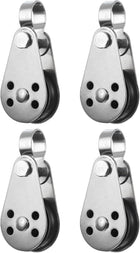 4Pcs Marine Pulley 25mm Single Pulley Block, 316 Stainless Steel Nylon Hanging Wire Towing Wheel, Cable Rope Runner Pulley Roller