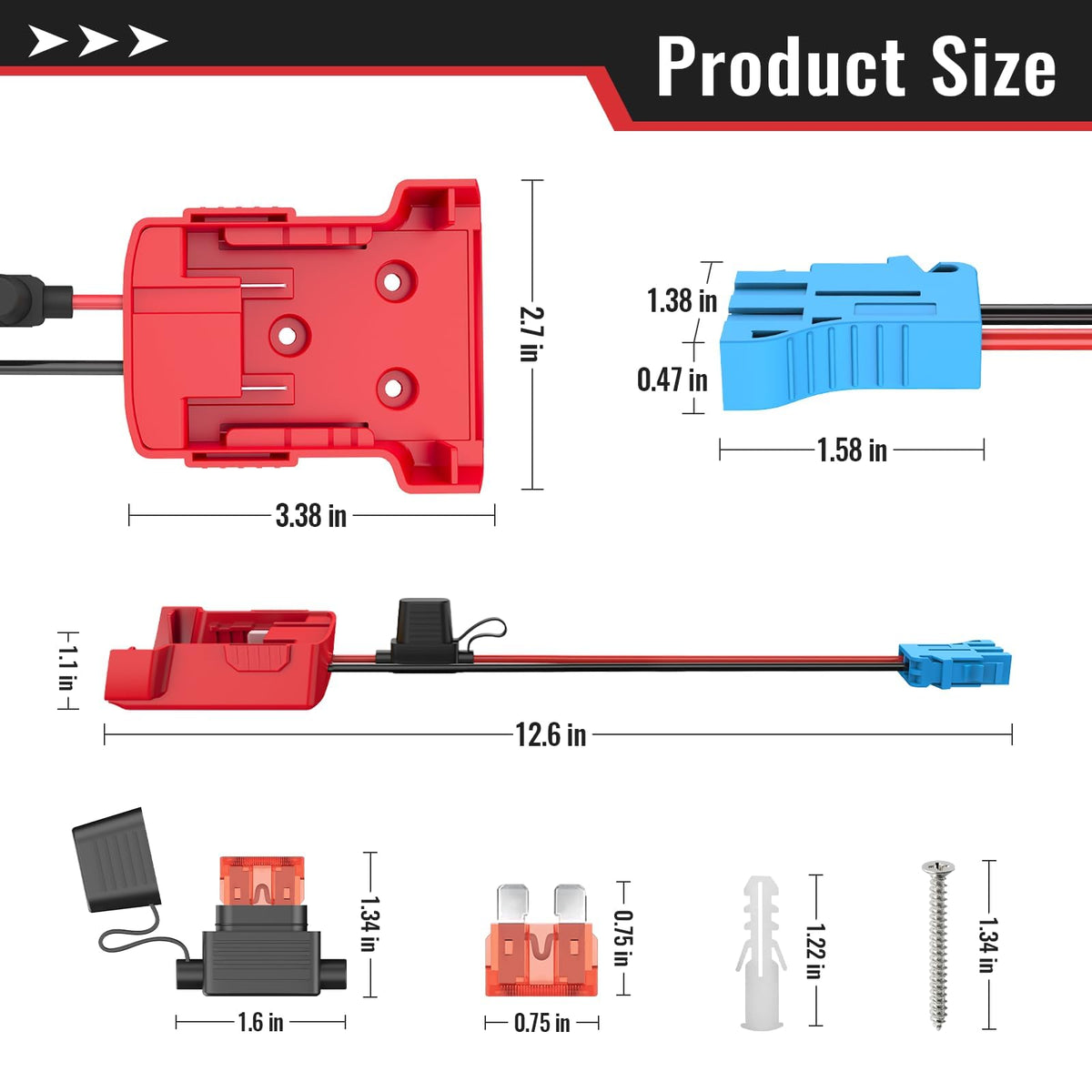 LinkMejor Penghubung Baterai Kompatibel dengan Baterai Milwaukee 18V