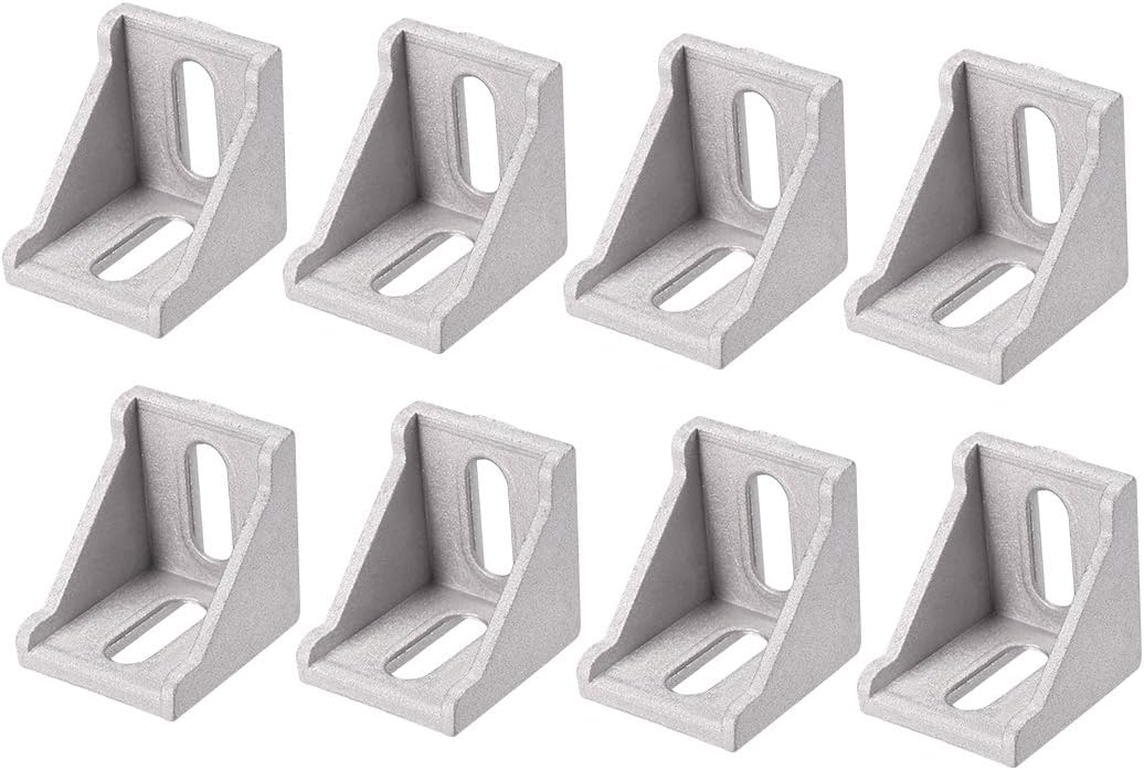 Inside Corner Bracket Gusset, 40mm x 40mm for 4040 Series Aluminum Extrusion Profile, 8 Pcs (Silver)