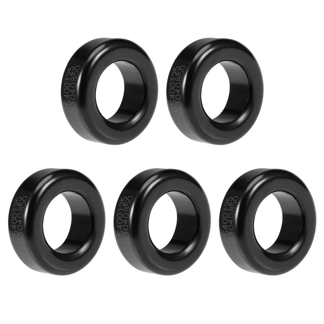 Toroid Core, Ferrite Chokes Ring Iron Powder Inductor Ferrite Rings, Black 5pcs, 23.5 x 40.5 x 14.7mm