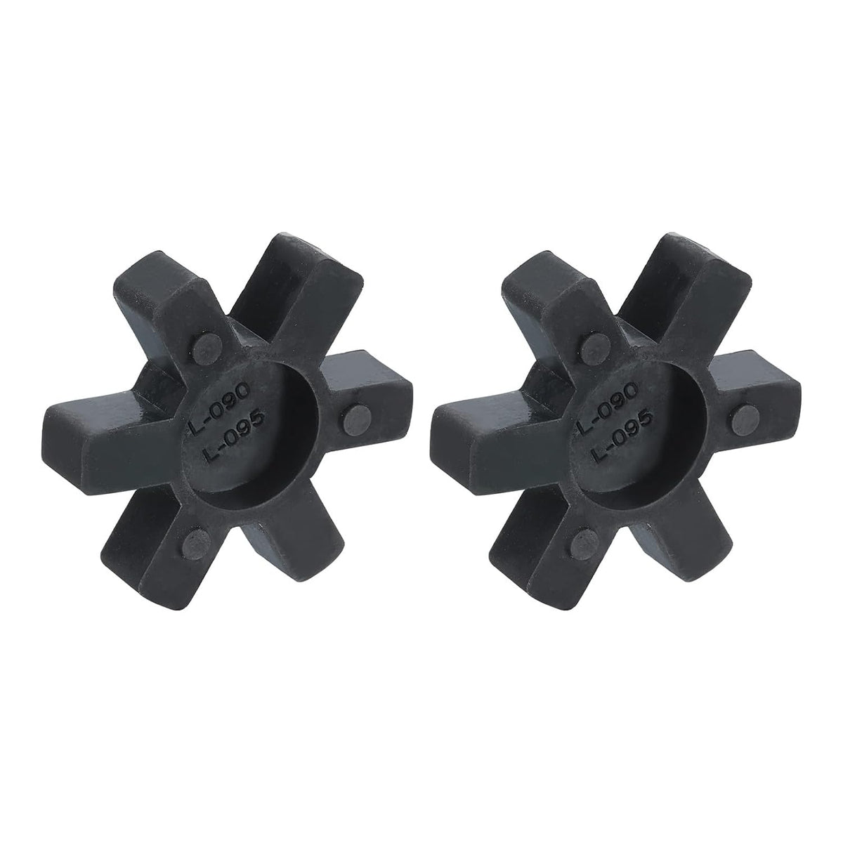 2pcs L090/L095 Jaw Coupling Insert, Flexible Solid Type NBR Rubber Jaw Coupling Center Inserts for L Jaw Coupling L-Jaw Coupler Set, Black
