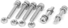 M6 x 35mm 304 Stainless Steel Phillips Hex Head Bolts Nuts w Washers 6 Sets