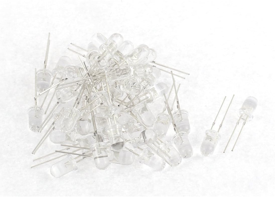 50pcs 5mm Round Ultra-Bright White Color LED Light Emitting Diode Lamp