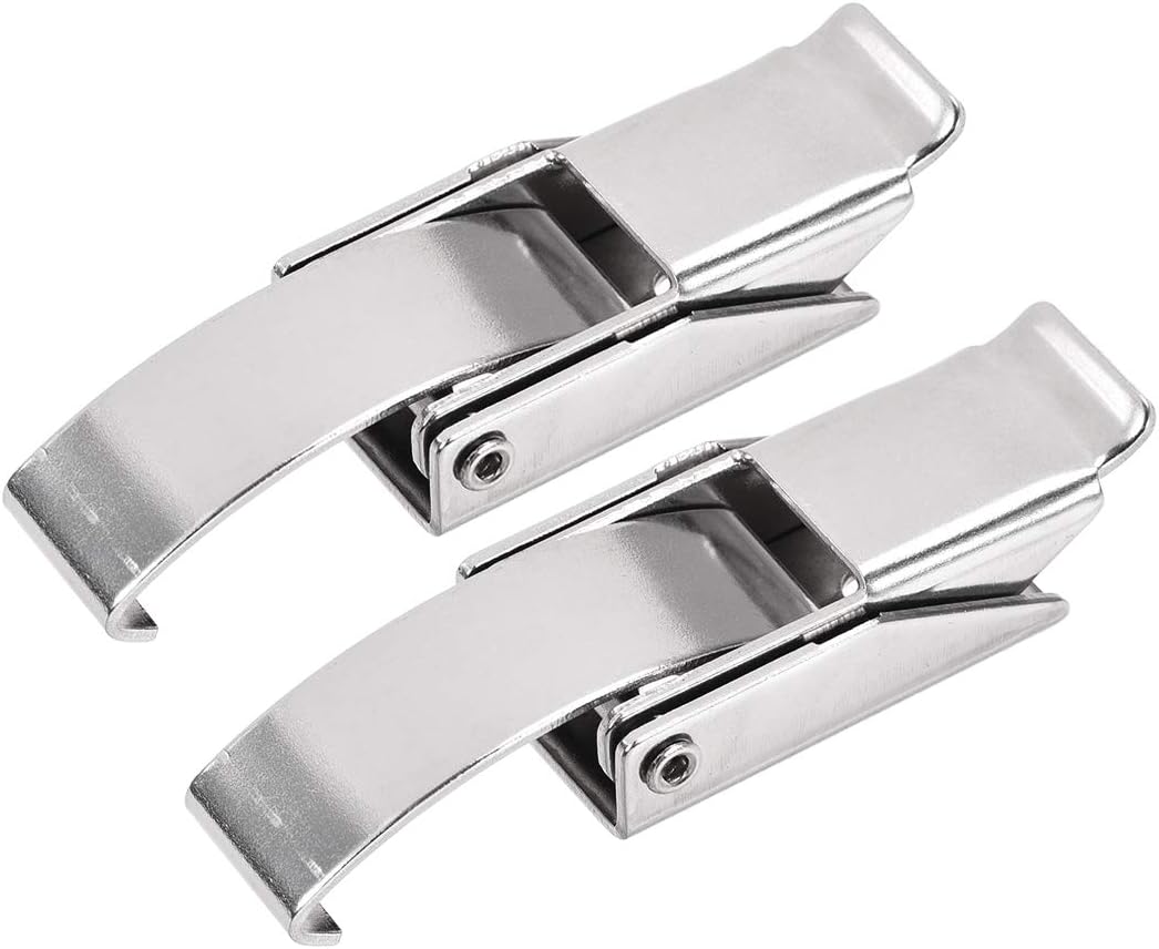 2.87-inch SUS304 Stainless Steel Draw Toggle Latch with Spring-Steel Hook - 2 Pcs