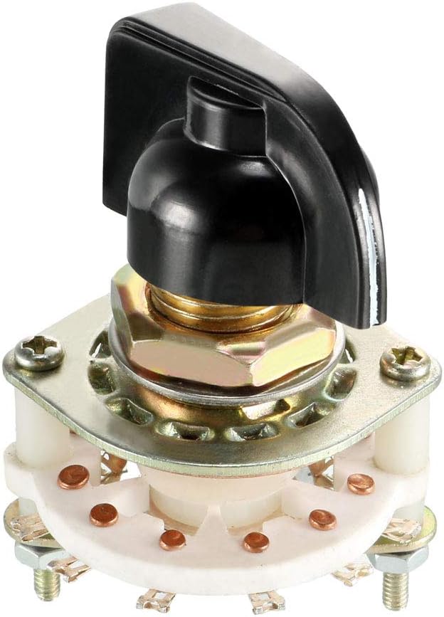 1P11T 1 Pole 11 Throw 1Deck Band Channel Rotary Switch Selector with Black Plastic Knob