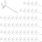 50 Pcs Pegboard Hooks, 3 Inch Durable Plastic Pegboard Display Hooks Peg Board Organizer Accessories for Garage Craft Organization Wall Shop Gridwall Jewelry, White