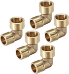 Brass Pipe Fitting 90 Degree Elbow 3/8 (BSP) Male X 3/8 (BSP) Female 5pcs