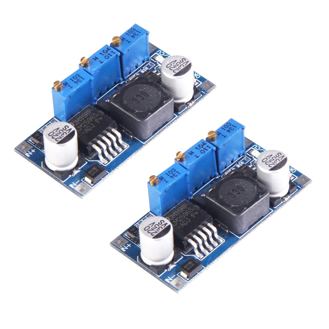 LinkMejor 2pcs Module de Puissance Réducteur DC-DC LM2596 7V-35V à 1.25V-30V 3A
