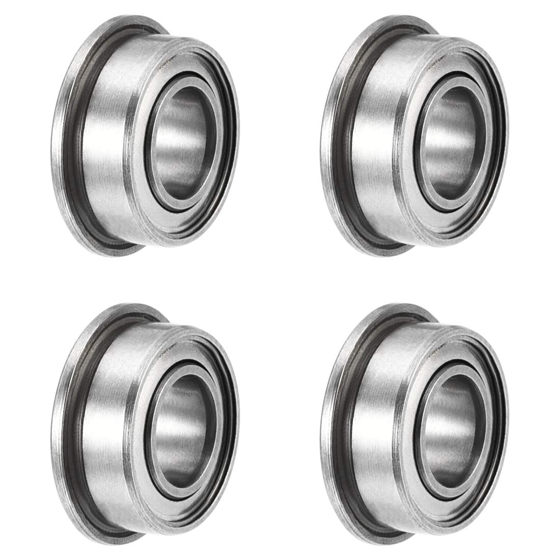 SMF105ZZ Flange Ball Bearing 5x10x4mm Double Shielded 440c Stainless Steel Bearings 4pcs