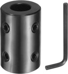 Shaft Coupling, 5/8" Bore 1-1/4" OD 2" Length Black Oxide Plated Steel Rigid Coupling with Hex Wrench for 3D Printers Motor Wheel (4 Screws Each Piece)