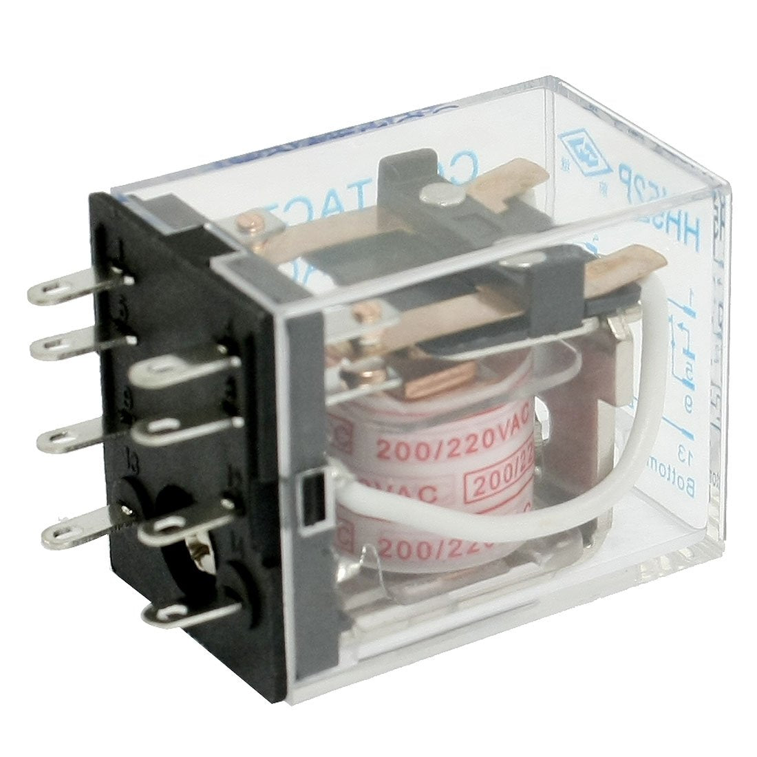 HH52P Coil 8 Pin General Power Relay, DPDT, 5 A, 240 VAC, 28 VDC, AC,200/220V