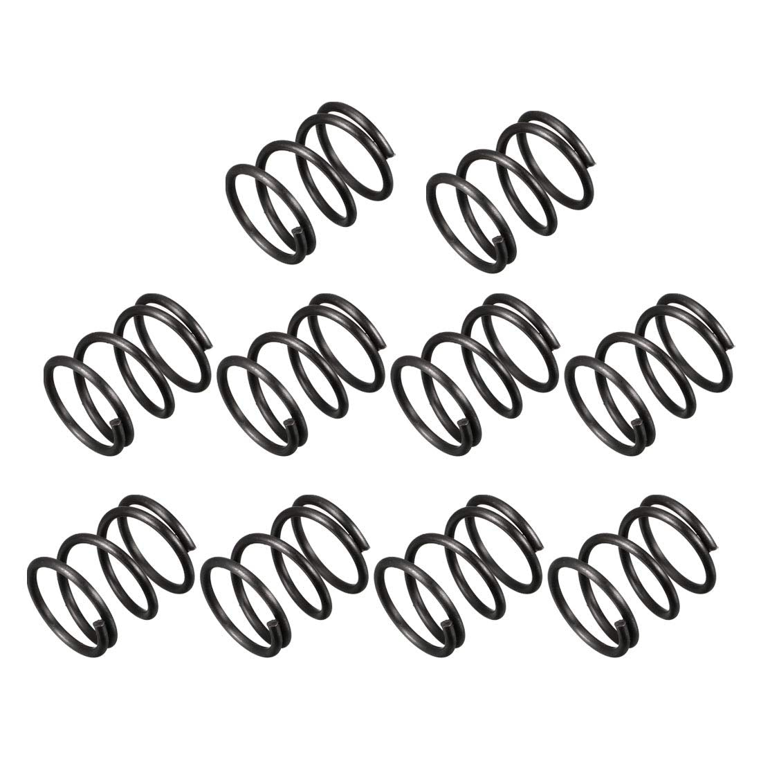 Compression Spring - 1.2mm Wire Dia, 13mm OD, 15mm Free Length Spring Steel Extension Spring,Black,10Pcs