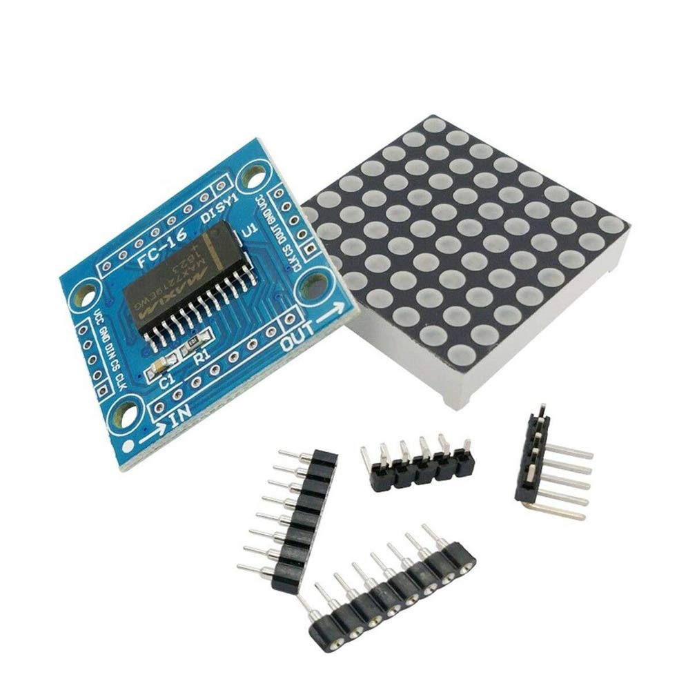 LinkMejor 3 قطع MAX7219 عرض شبكة نقاط 8x8 من وحدة عرض LED 5V تحكم MCU MAX7219 8 * 8 شبكة نقاط LED DIY Kit