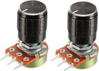 2Pcs 5K Ohm Variable Resistors SingleTurn Rotary Carbon Film Taper Potentiometer with Knobs